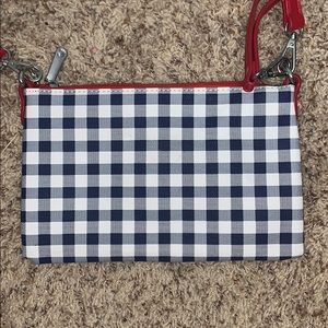 Navy and red printed crossbody.